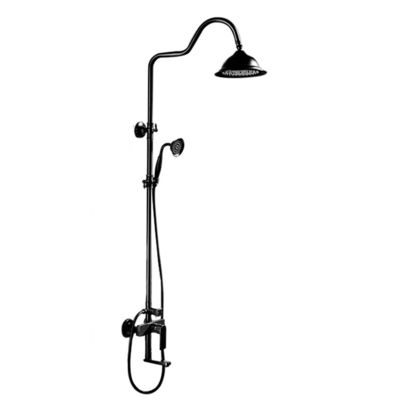 qualité  Modern Brass Matte Black Temperature Display Single Handle Body Faucets Mixer Rainfall Shower Faucet usine